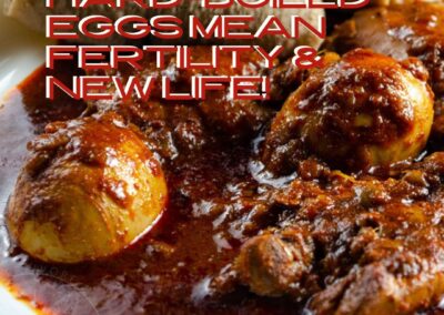 In dishes like Doro Wat, hard-boiled eggs represent fertility and new life, making the dish an important part of special occasions like weddings and religious celebrations.