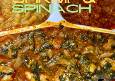 Shrimp & Spinach is a mouthwatering Ethiopian dish featuring juicy shrimp and tender spinach sautéed with aromatic spices, garlic, and onions. It’s a perfect blend of savory seafood and fresh greens, creating a flavorful and perfectly balanced meal.